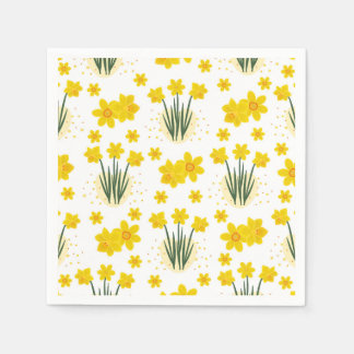 Serviette En Papier Jonquilles lumineuses, motif sans soudure