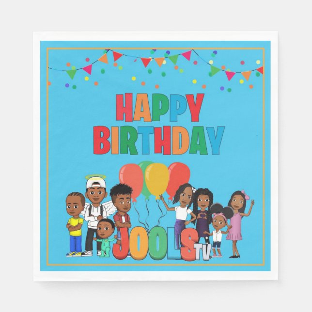 Serviette En Papier JOOLS TV ®️ Blue Paper 6.5 in Napkins (Devant)