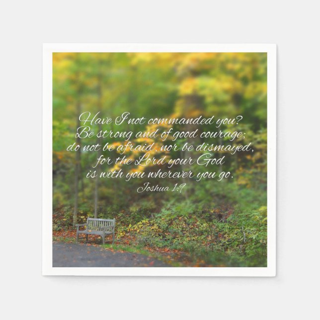 Serviette En Papier Josué 1:9 Bible Verse Écriture chrétienne (Devant)