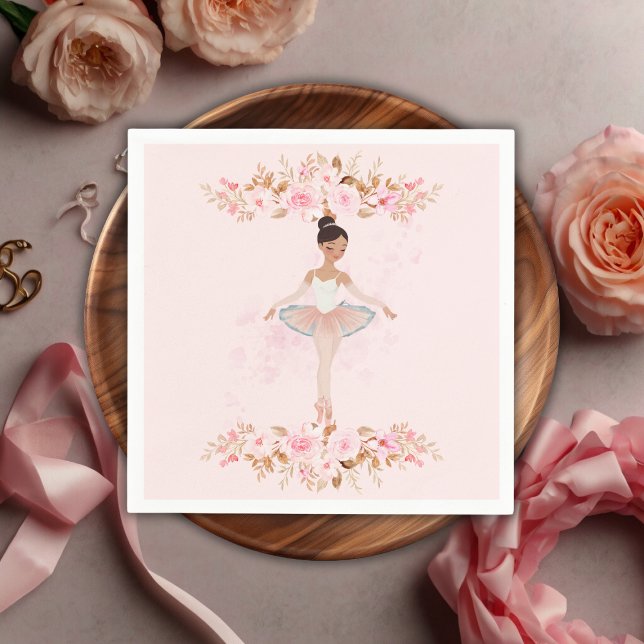 Serviette En Papier Jote Modern Little Ballerina Baby shower photo (Créateur téléchargé)