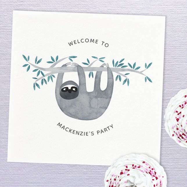 Serviette En Papier Jote Soth (Cute sloth party personalized paper napkin)