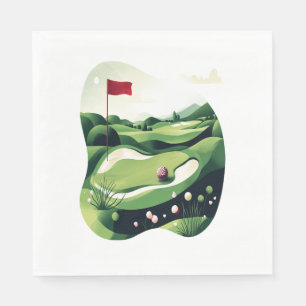 Serviette En Papier Jouer au terrain de golf
