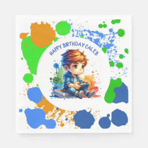 Serviette En Papier Jouer aux jeux vidéo Personnalisé Anniversaire