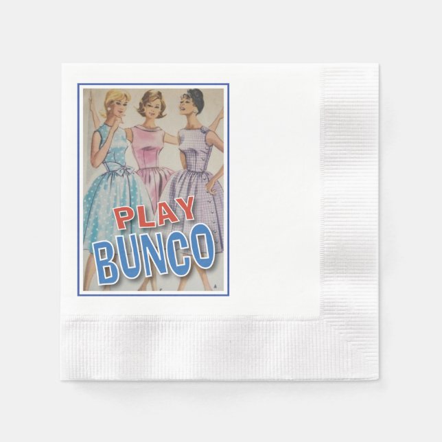 Serviette En Papier Jouer Bunco Avec Les Filles (Devant)