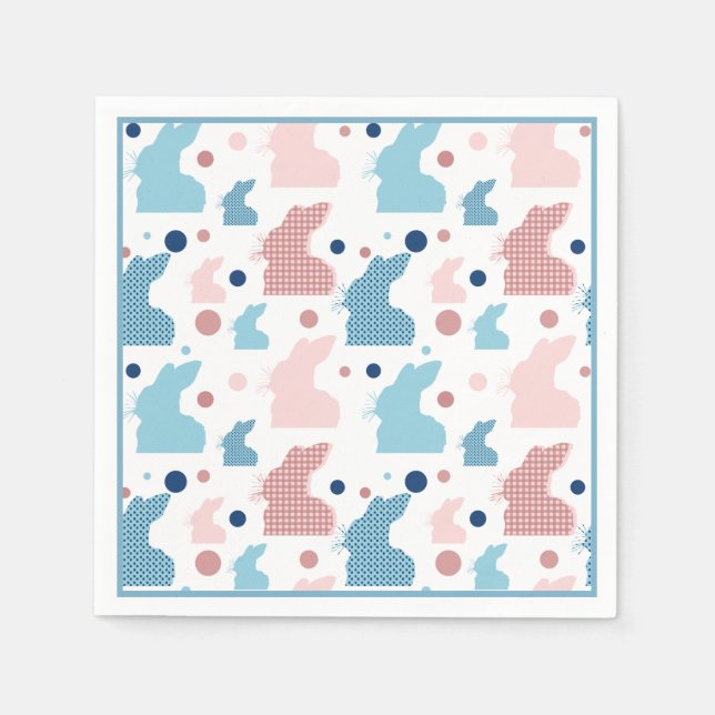 Serviette En Papier Jouer Bunny Motif Silhouette (Devant)