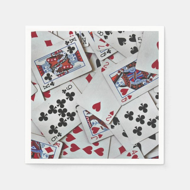 Serviette En Papier Jouer Cartes Poker Jeux Reine Roi (Devant)