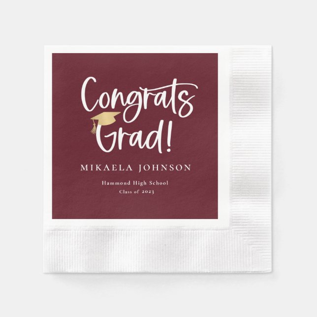 Serviette En Papier Jouer Script Graduation Party Napkins (Devant)