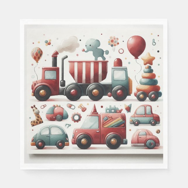 Serviette En Papier Jouet aux voitures (Devant)