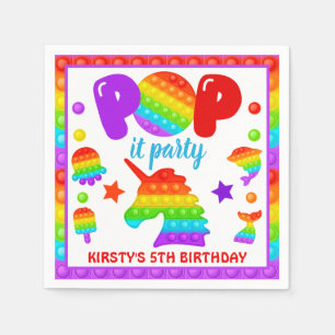 Serviette En Papier Jouet Fidget Pop Arc-en-Ciel Anniversaire