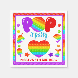 Serviette En Papier Jouet Fidget Pop Arc-en-ciel pour Anniversaire