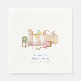 Serviette En Papier Jouets de nurserie bleus pour la Baby Shower de Pe