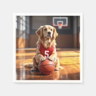 Serviette En Papier Joueur de basketball Golden Retriever
