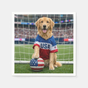Serviette En Papier Joueur de football américain Retriever doré
