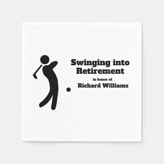 Serviette En Papier Joueur de golf à la retraite basculant dans le mod (Devant)