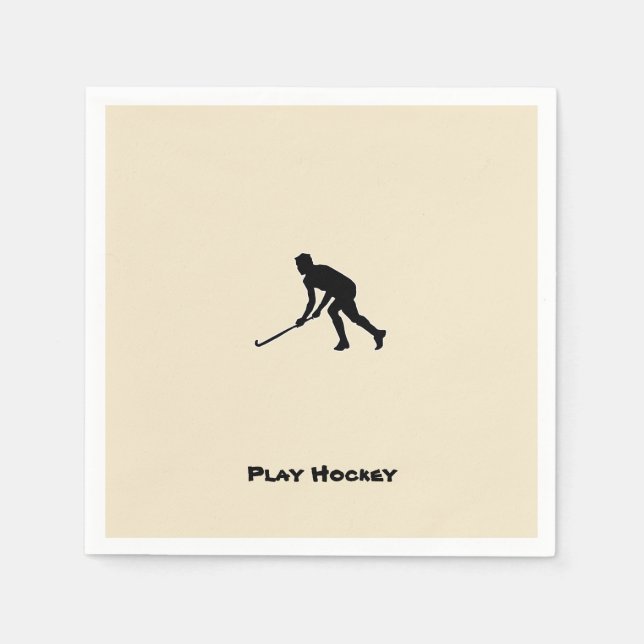 Serviette En Papier Joueur de hockey sur glace (Devant)