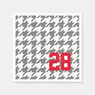 Serviette En Papier Joueur de l'équipe sportive moderne Houndstooth NU