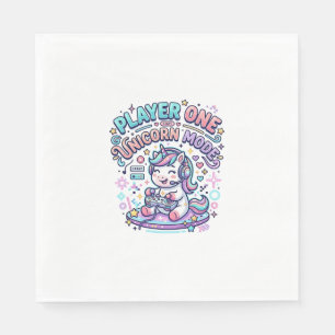Serviette En Papier Joueur de licorne Un mode licorne Rétro Style Grap