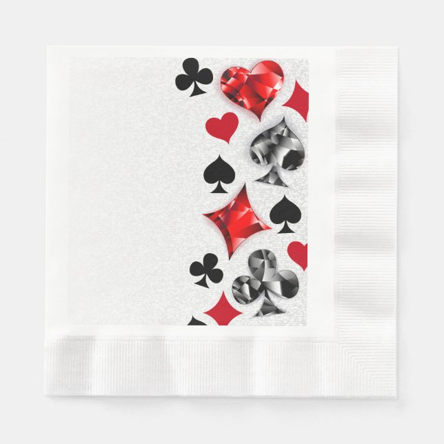 Serviette En Papier Joueur de poker Joueur de cartes de jouer costumes (Devant)