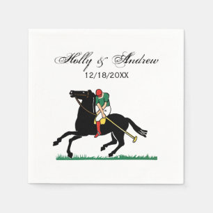 Serviette En Papier Joueur de polo vintage sur poney