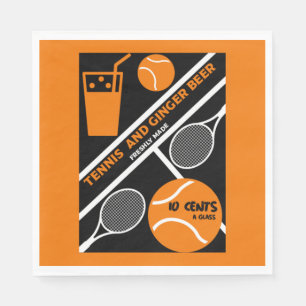 Serviette En Papier Joueur de tennis de pelouse Graphic Art Napkin