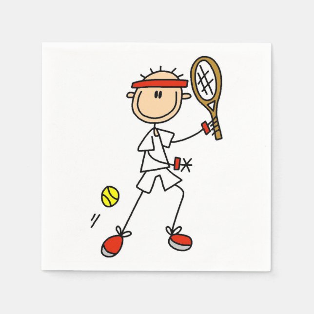 Serviette En Papier Joueur de tennis masculin Figure (Devant)