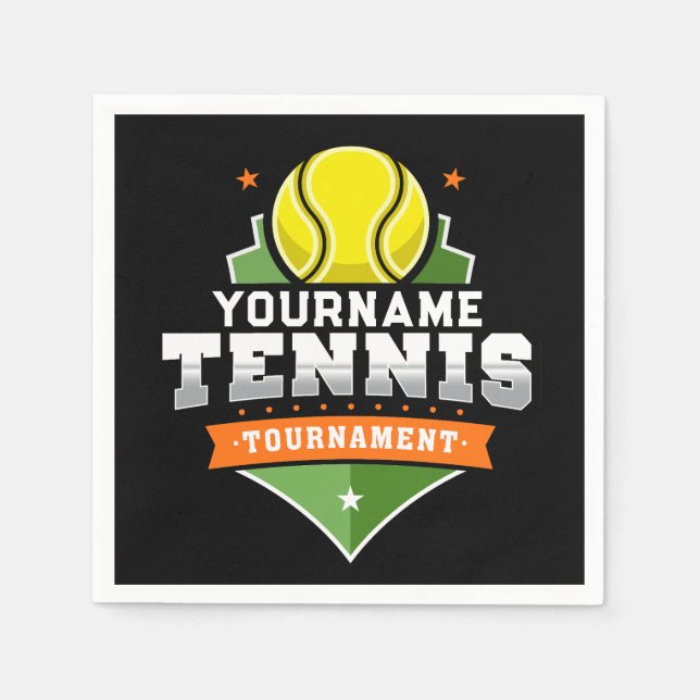 Serviette En Papier Joueur de tennis personnalisé NOM Tournoi de Varsi (Devant)