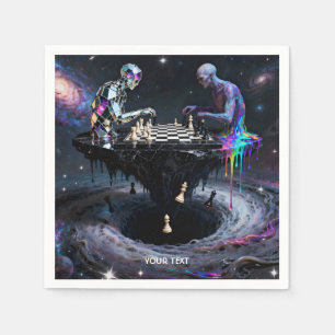 Serviette En Papier Joueurs Imaginaire mignons à deux échecs