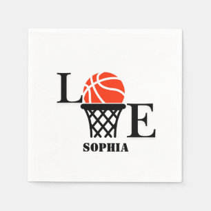 Serviette En Papier Joueuse de basket-ball, fille de basket-ball Anniv