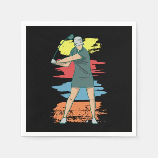 Serviette En Papier Joueuse de golf Girl Sports Golf Lover Idée cadeau (Devant)