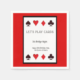 Serviette En Papier Jouons aux cartes Cocktail de fête Napkins - Anniv