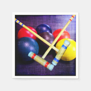 Serviette En Papier Jouons le style de grunge de croquet