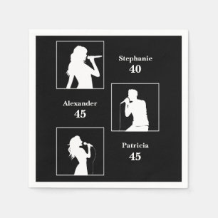 Serviette En Papier Jour d'anniversaire conjoint triple le minimaliste