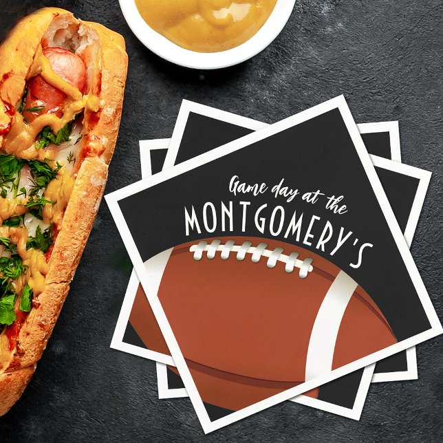 Serviette En Papier Jour de football Noir (Créateur téléchargé)