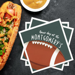 Serviette En Papier Jour de football Vert foncé