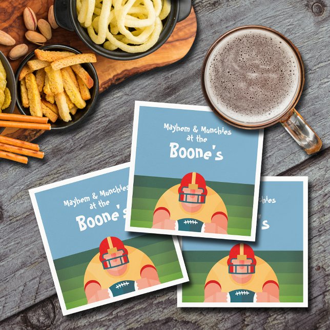 Serviette En Papier Jour de jeu Super Fan du joueur de football (Football Player Super Fan Game Day Napkins)