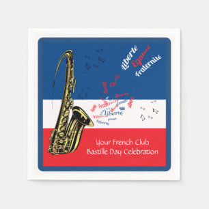 Serviette En Papier Jour de la Bastille personnalisée