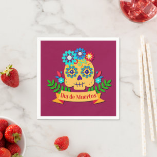 Serviette En Papier Jour de la Dame rose morte - pour les enfants de f
