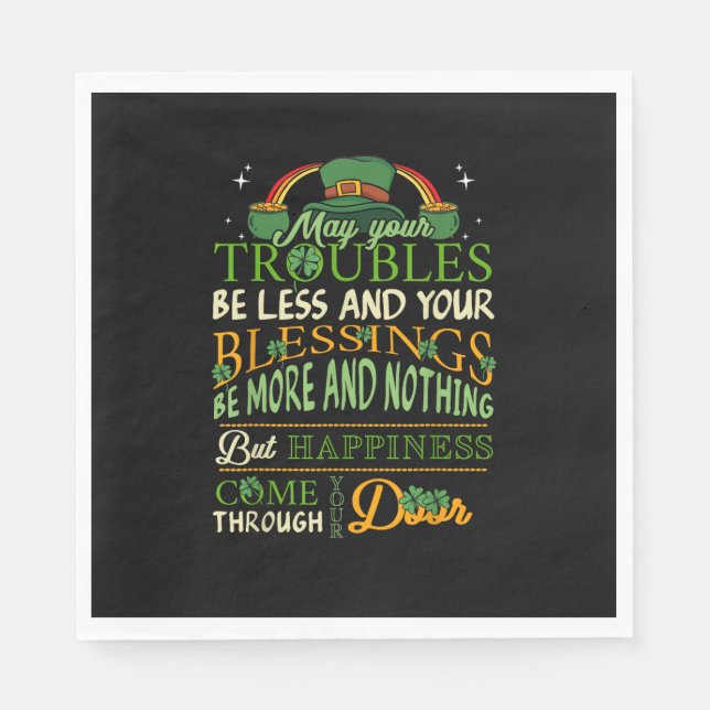 Serviette En Papier Jour de la Saint Patrick de bénédiction irlandais  (Devant)