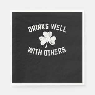 Serviette En Papier Jour de la Saint Patrick Drôle Boire Chemise Boiss