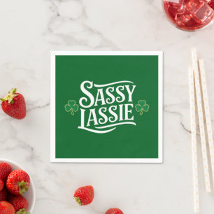 Serviette En Papier Jour de la Saint Patrick Sassy Lassie Funny Irish