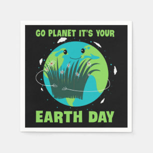 Serviette En Papier Jour de la Terre : Go Planet C'est votre jour de l