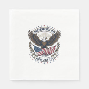 Serviette En Papier Jour de l'Indépendance Aigle Drapeau Vintage Chemi