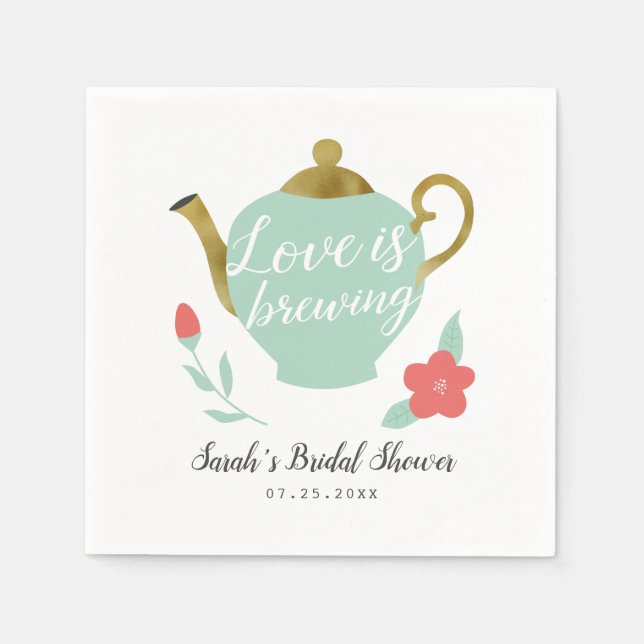 Serviette En Papier Jour de mariage : L'amour est dans l'air (Devant)