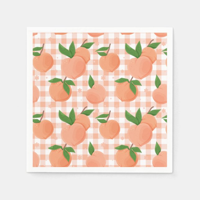 Serviette En Papier Jour de naissance doux comme une pêche (Devant)