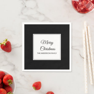 Serviette En Papier Jour de Noël noir classique
