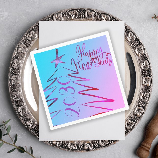 Serviette En Papier Jour de Noël rose moderne (Créateur téléchargé)