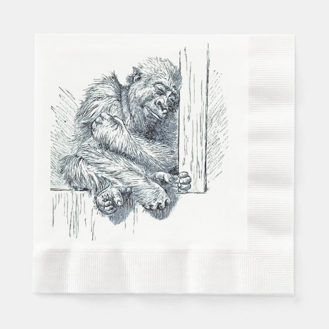 Serviette En Papier Jour de repos - Young Ape Gorilla (Devant)