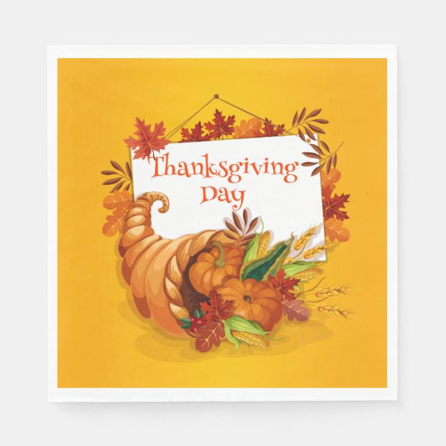 Serviette En Papier Jour de Thanksgiving (Devant)