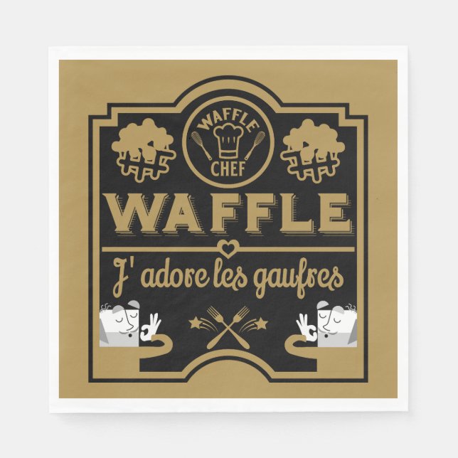 Serviette En Papier Jour des gaufres (Devant)