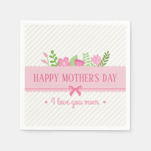 Serviette En Papier Jour des mères florales élégantes Napkin